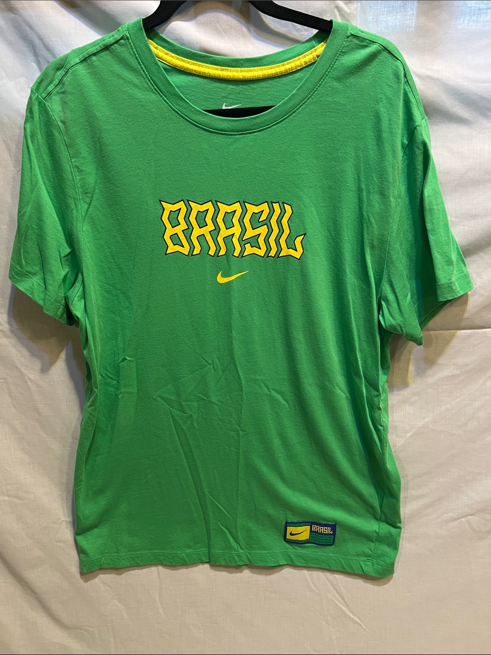 Nike Green Brasil Graphic Tee with Yellow Accents